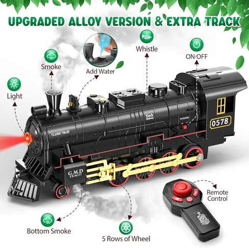 Hot Bee RC Train Set for Kids, Alloy Steam Locomotive with Cars and Tracks in Kuwait
