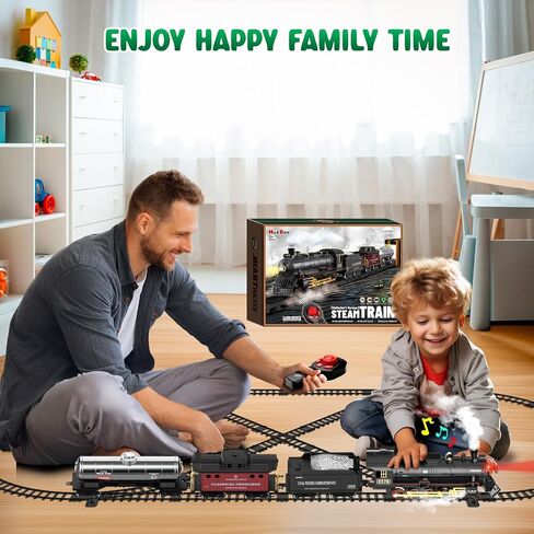 Hot Bee RC Train Set for Kids, Alloy Steam Locomotive with Cars and Tracks in Kuwait