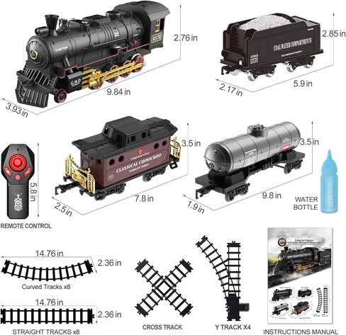Hot Bee RC Train Set for Kids, Alloy Steam Locomotive with Cars and Tracks in Kuwait