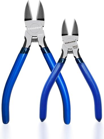 Wire Cutters 5 Pack, 6.5 inch,KAIHAOWIN Flush Cutters Diagonal Cutters Side Cutters Precision Ultra Sharp Spring Loaded Wire Snips Clippers Dikes Cutting Pliers Small for Crafting Jewelry Making,Blue in Kuwait