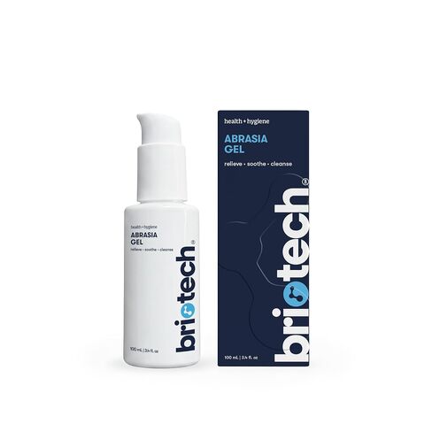 BRIOTECH Abrasia Gel, Hypochlorous Acid Cleanser for Minor Cuts & Scrapes, Vegan HOCl Hydrogel, Quick Dry Irritation Relief, Anti-Itch, Sunburn Discomfort, Antibiotic Free, 4 fl oz in Kuwait