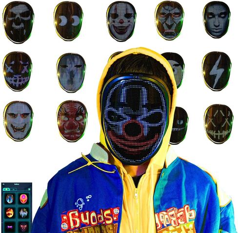 LED App Mask, “Cosplay Fever", Mask for Cosplay Costume Party, App Control Dress Up Idea Mask in Saudi Arabia