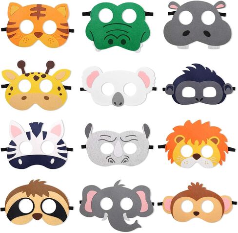CiyvoLyeen Felt Animal Masks for Kids Safari Farm Forest Theme Party Favors in Kuwait