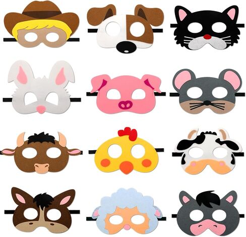 CiyvoLyeen Felt Animal Masks for Kids Safari Farm Forest Theme Party Favors in Kuwait