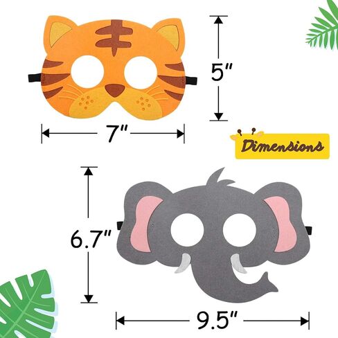 CiyvoLyeen Felt Animal Masks for Kids Safari Farm Forest Theme Party Favors in Kuwait