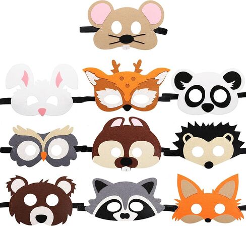 CiyvoLyeen Felt Animal Masks for Kids Safari Farm Forest Theme Party Favors in Kuwait