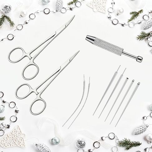 Pliers Piercing Ball Grabber Tool Forceps Set for Changing Jewelry with Bag in Kuwait