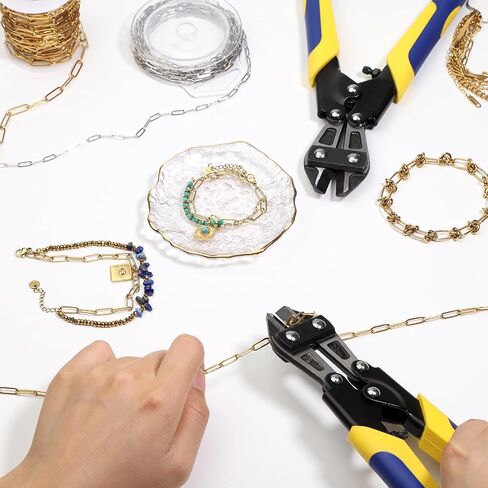 210mm Jewelry Making Chains Cutter，1-3mm Jewelry String Cutter with Bi-Material Ergonomic Handle Grip, Security Lock, Chrome Vanadium Steel Blade for Wire, Cables, Small Screws in Kuwait
