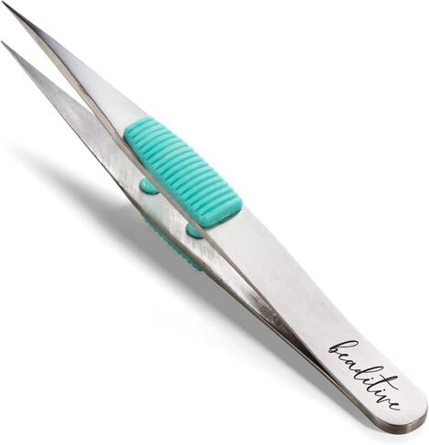 Beaditive High Precision Heavy-Duty Tweezers With Cushion - 4.7" Craft Tweezers for Sewing, Beading & DIY Crafts - Non-Serrated, Fine Point Tips - Stainless Steel Needle Nose Hobby Tweezers (Fuchsia) in Kuwait