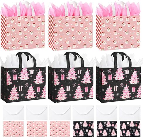 STYPOP 13" Large Gift Bags with Tissue Paper, 2 Pack Reusable Non-woven Happy Birthday Gift Bag with Handles, Perfect Gifts for Men & Women (Black, Blue). in Saudi Arabia