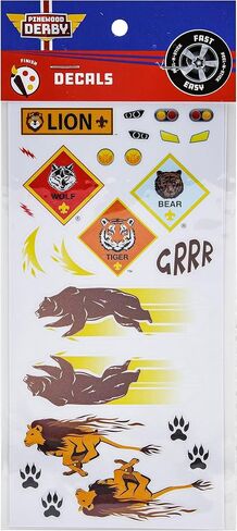 BSA Pinewood Derby Car Peel N' Stick Decal - Cub Scout Rank Animals Boy Scouts of America in Kuwait