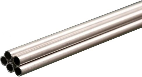 K&S Engineering 1110 Round Aluminum Tube, 5/32" OD x 0.014" Wall x 36" Long, 5 Pieces, Made in The USA in Saudi Arabia