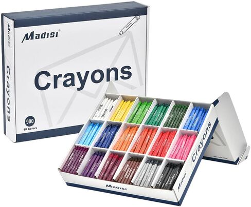 Madisi Crayon Bulk pack, Regular Size, 18 Colors, 900 Count in Kuwait