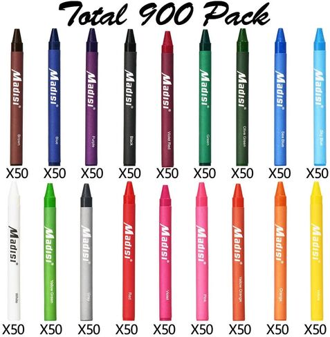 Madisi Crayon Bulk pack, Regular Size, 18 Colors, 900 Count in Kuwait