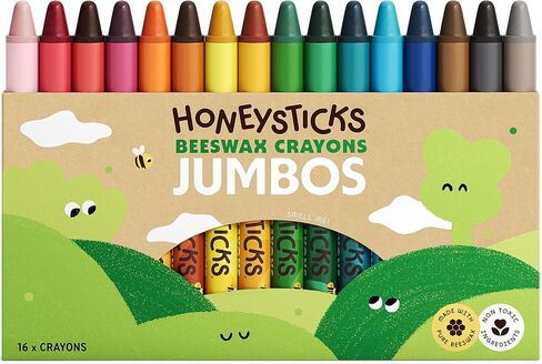 Honeysticks Jumbo Crayons (8 Pack) - Non Toxic Crayons, 100% Pure Beeswax in Kuwait