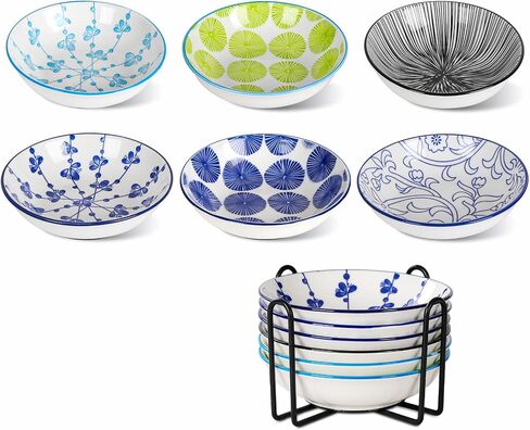 Ceramic Cat Food Bowls, 6 Pack 5.7-in Non-Slip Cat Dishes for Food, Water in Kuwait