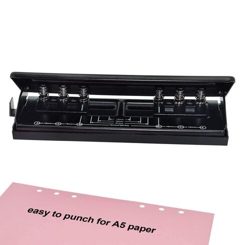 WORKLION Adjustable 6 Hole Punch: Metal Six Hole Puncher for Planners and 6-Ring Binders with 6 Sheet Capacity for A4 / A5 / A6 / Personal/Pocket Size (Pink) in Kuwait