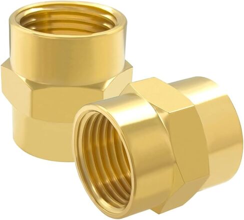 Hooshing 10PCS 1/8" x 1/8" NPT Female Coupler Brass Pipe Fitting Hex Coupling for Industry Oil Fuel in Kuwait
