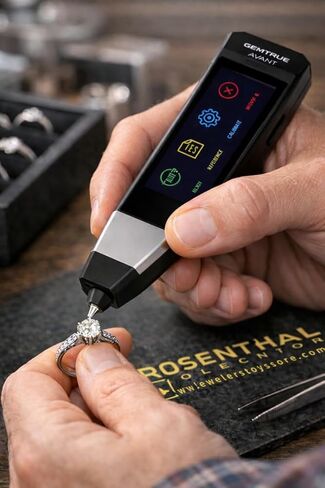 GemTrue APEX 5-in-1 Diamond Tester, Synthetic Diamond and Moissanite Identifier with Touchscreen, Auto Calibration, Lab-Grown Diamond Detector Includes ROSENTHAL COLLECTION POLISHING Cloth in Saudi Arabia
