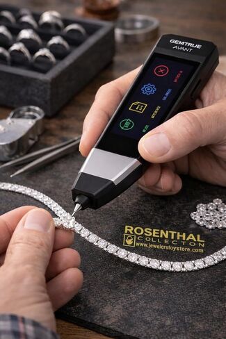 GemTrue APEX 5-in-1 Diamond Tester, Synthetic Diamond and Moissanite Identifier with Touchscreen, Auto Calibration, Lab-Grown Diamond Detector Includes ROSENTHAL COLLECTION POLISHING Cloth in Saudi Arabia