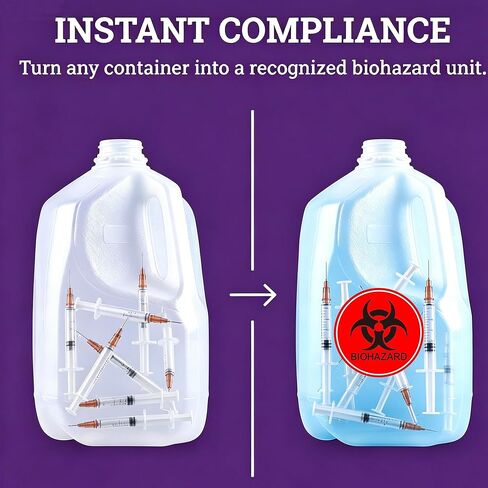 ملصقات Biohazard لافتة مقاس 2 بوصة مقاومة للماء للتحذير من المخاطر البيولوجية تستخدم للمختبرات والمستشفيات والصناعية - 250 قطعة تستخدم ملصقات رمز Biohazard العالمية in Kuwait