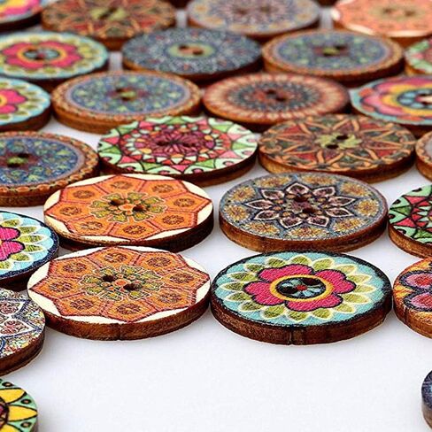 200 PCS Wood Buttons,Vintage Wood Buttons with 2 Holes for DIY Sewing Craft in Saudi Arabia
