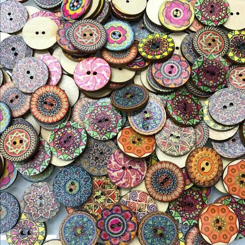 200 PCS Wood Buttons,Vintage Wood Buttons with 2 Holes for DIY Sewing Craft in Saudi Arabia
