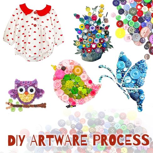 800 Pcs Assorted Resin Buttons for Crafts, Mixed Colors, Round, 2 & 4 Holes in Saudi Arabia