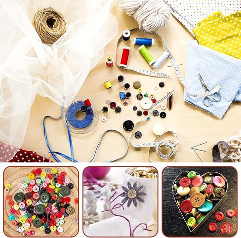 800 Pcs Assorted Resin Buttons for Crafts, Mixed Colors, Round, 2 & 4 Holes in Saudi Arabia