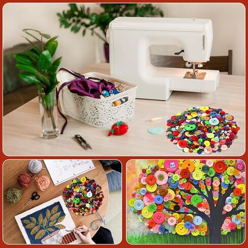 800 Pcs Assorted Resin Buttons for Crafts, Mixed Colors, Round, 2 & 4 Holes in Saudi Arabia