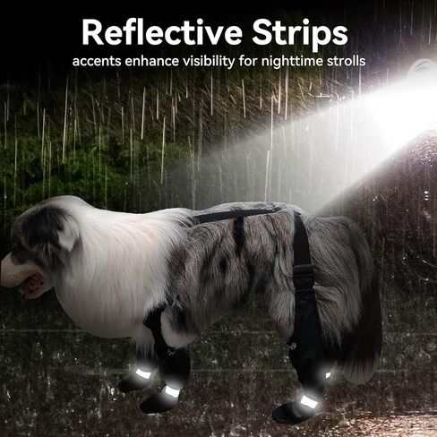 Dog Boots with Adjustable Suspender, Anti-Slip Dog Shoes, Waterproof Paw Protector for Rainy, Snowy, Hot Pavement, S in Saudi Arabia