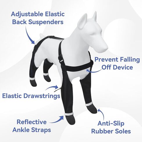 Dog Boots with Adjustable Suspender, Anti-Slip Dog Shoes, Waterproof Paw Protector for Rainy, Snowy, Hot Pavement, S in Saudi Arabia