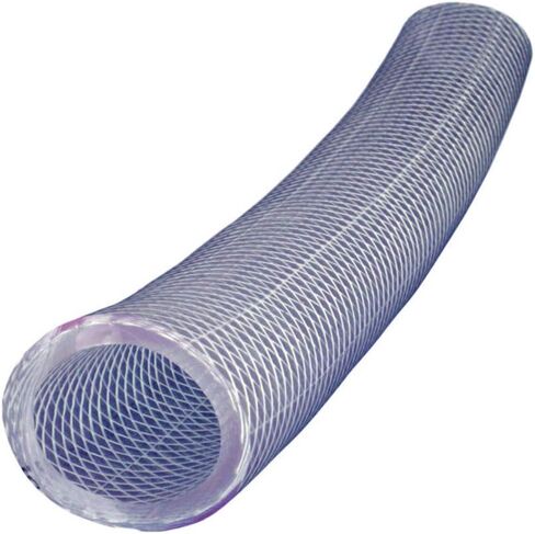 Duda Energy HPpvc125-025ft 25' x 1-1/4" ID High Pressure Braided Clear Flexible PVC Tubing Heavy Duty UV Chemical Resistant Vinyl Hose Water Oil in Kuwait