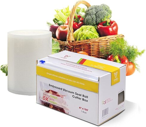 Vacuum Sealer Roll (8" x 150’) Keeper with Cutter - Premium Seal Bags for Food Saver, Ideal for Meal Prep, Sous Vide, and Storage, Vesta Precision in Kuwait