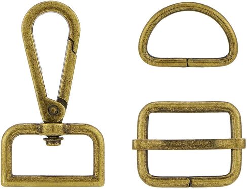 DEVPSISR 15pcs Bag Hardware Swivel Snap Hooks,Tri-glide Slide Buckles,D Rings for Purse and Bag Making in Kuwait