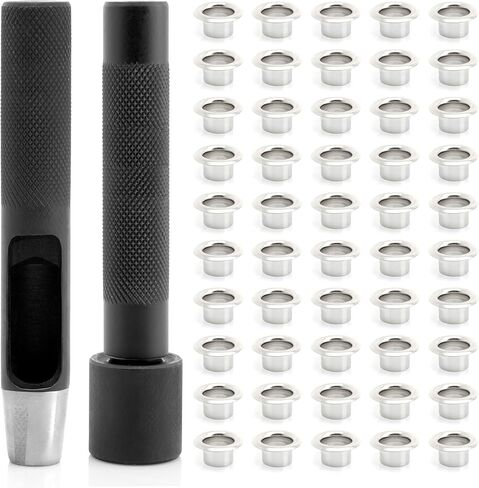 CRAFTMEMORE 4mm Grommet Tool Kit Eyelet Setting Tool Grommet Setter Hole Punch Cutter & Pack of 100 Grommets (0.16" (4mm) Inside Diameter) in Kuwait