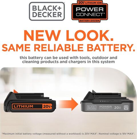 BLACK+DECKER 20V MAX* POWERCONNECT 2.0Ah Lithium Ion Battery (LBXR2020-OPE) in Kuwait