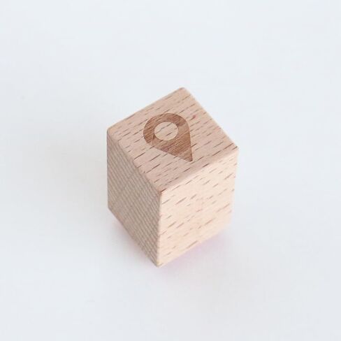 Mini Map Location Icon Wooden Rubber Stamp for Planner Calendar, 0.6'' in Saudi Arabia