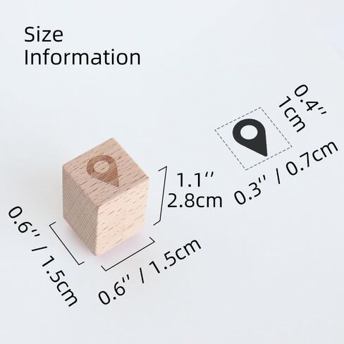 Mini Map Location Icon Wooden Rubber Stamp for Planner Calendar, 0.6'' in Saudi Arabia