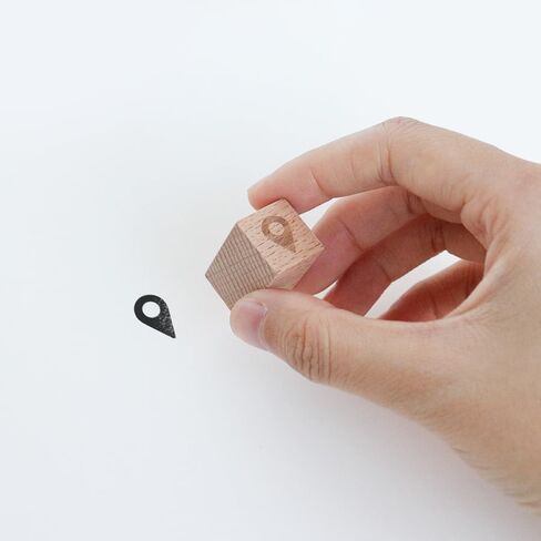 Mini Map Location Icon Wooden Rubber Stamp for Planner Calendar, 0.6'' in Saudi Arabia