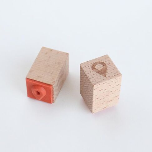 Mini Map Location Icon Wooden Rubber Stamp for Planner Calendar, 0.6'' in Saudi Arabia