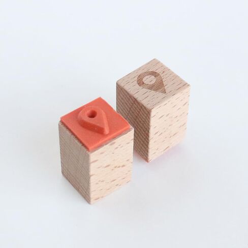 Mini Map Location Icon Wooden Rubber Stamp for Planner Calendar, 0.6'' in Saudi Arabia