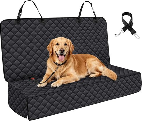 JSTHT Dog Car Seat Covers for Back Seat Waterproof Bench Seat Cover Protector Nonslip Durable Soft Pet Back Seat Covers for Car, Truck, & SUV (Black) in Saudi Arabia