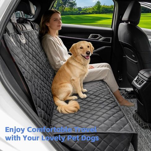 JSTHT Dog Car Seat Covers for Back Seat Waterproof Bench Seat Cover Protector Nonslip Durable Soft Pet Back Seat Covers for Car, Truck, & SUV (Black) in Kuwait