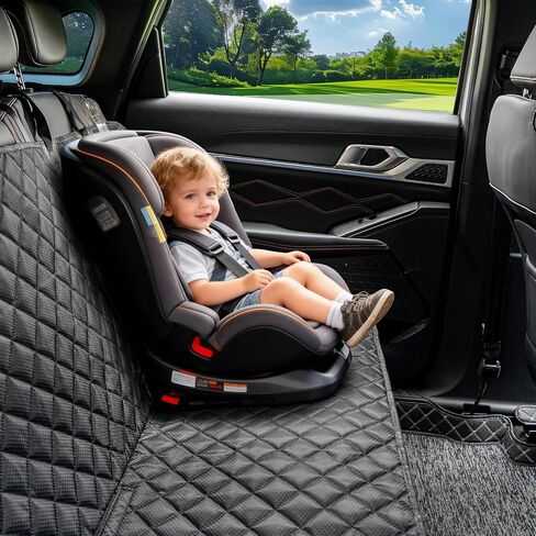 JSTHT Dog Car Seat Covers for Back Seat Waterproof Bench Seat Cover Protector Nonslip Durable Soft Pet Back Seat Covers for Car, Truck, & SUV (Black) in Kuwait