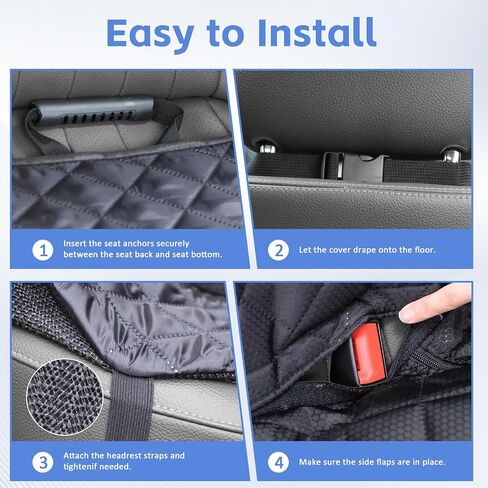 JSTHT Dog Car Seat Covers for Back Seat Waterproof Bench Seat Cover Protector Nonslip Durable Soft Pet Back Seat Covers for Car, Truck, & SUV (Black) in Kuwait