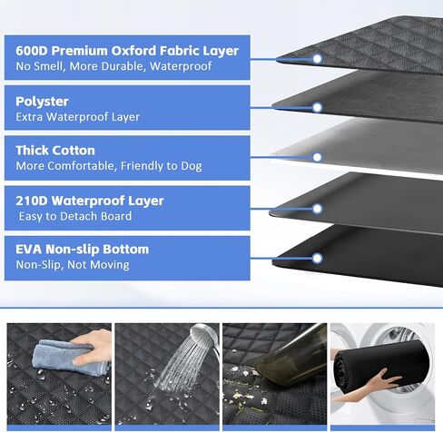 JSTHT Dog Car Seat Covers for Back Seat Waterproof Bench Seat Cover Protector Nonslip Durable Soft Pet Back Seat Covers for Car, Truck, & SUV (Black) in Kuwait