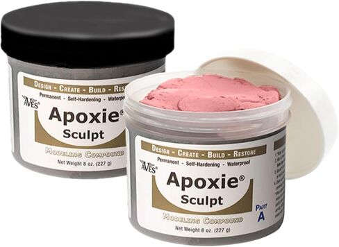 Aves Apoxie Sculpt - 2 Part Modeling Compound (A & B) - 1 Pound, Apoxie Sculpt for Sculpting, Modeling, Filling, Repairing, Simple to Use and Durable Self-Hardening Modeling Compound - Brown in Kuwait
