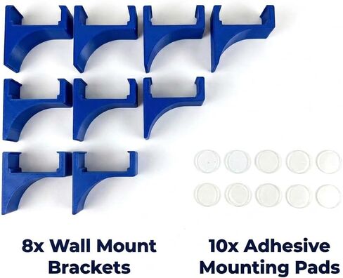 Wall Mount Brackets (8 Pack), Compatible with Hot Wheels Speed Snap Track – Modular Snap-Fit Wall-Mounted Track System for 1:64 Diecast Cars, Made in USA (Blue) in Kuwait