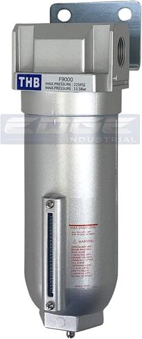 HEAVY DUTY INDUSTRIAL RATED HIGH FLOW PARTICULATE FILTER, IN-LINE WATER TRAP FOR COMPRESSED AIR LINE SYSTEMS, 5 MICRON WITH METAL BOWL (1/2" NPT, 5oz) in Kuwait